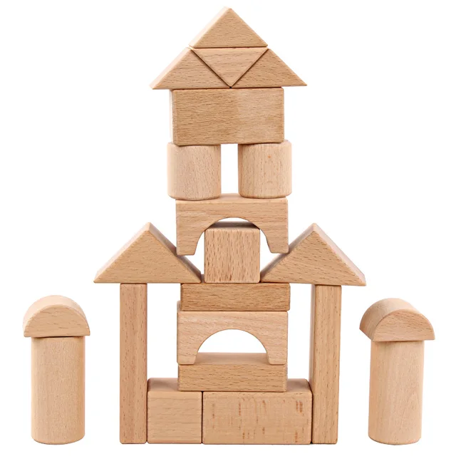 22 PC Natural Wooden Blocks