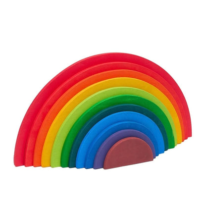 Wooden Semi-Circle 11 Pieces Rainbow Stacker Nesting Puzzle Blocks